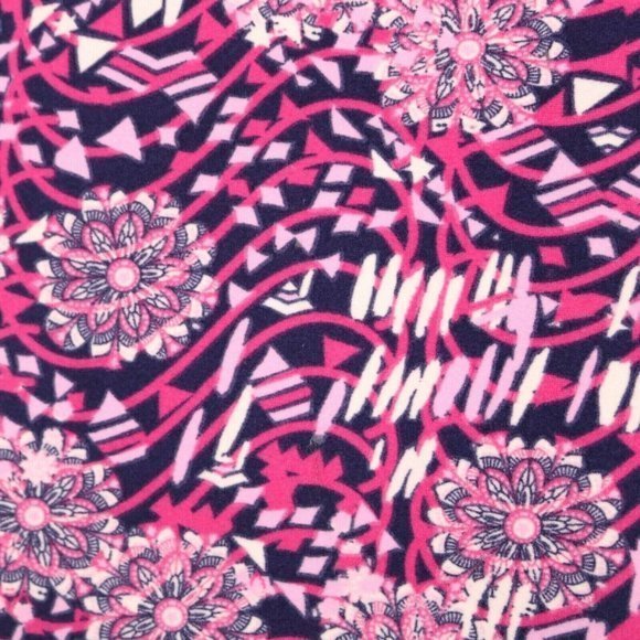 LuLaRoe Leggings‎ Pink Purple White Floral One Size OS - Picture 9 of 12